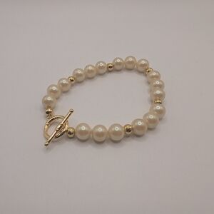 Faux Pearl 18k Plated Bracelet